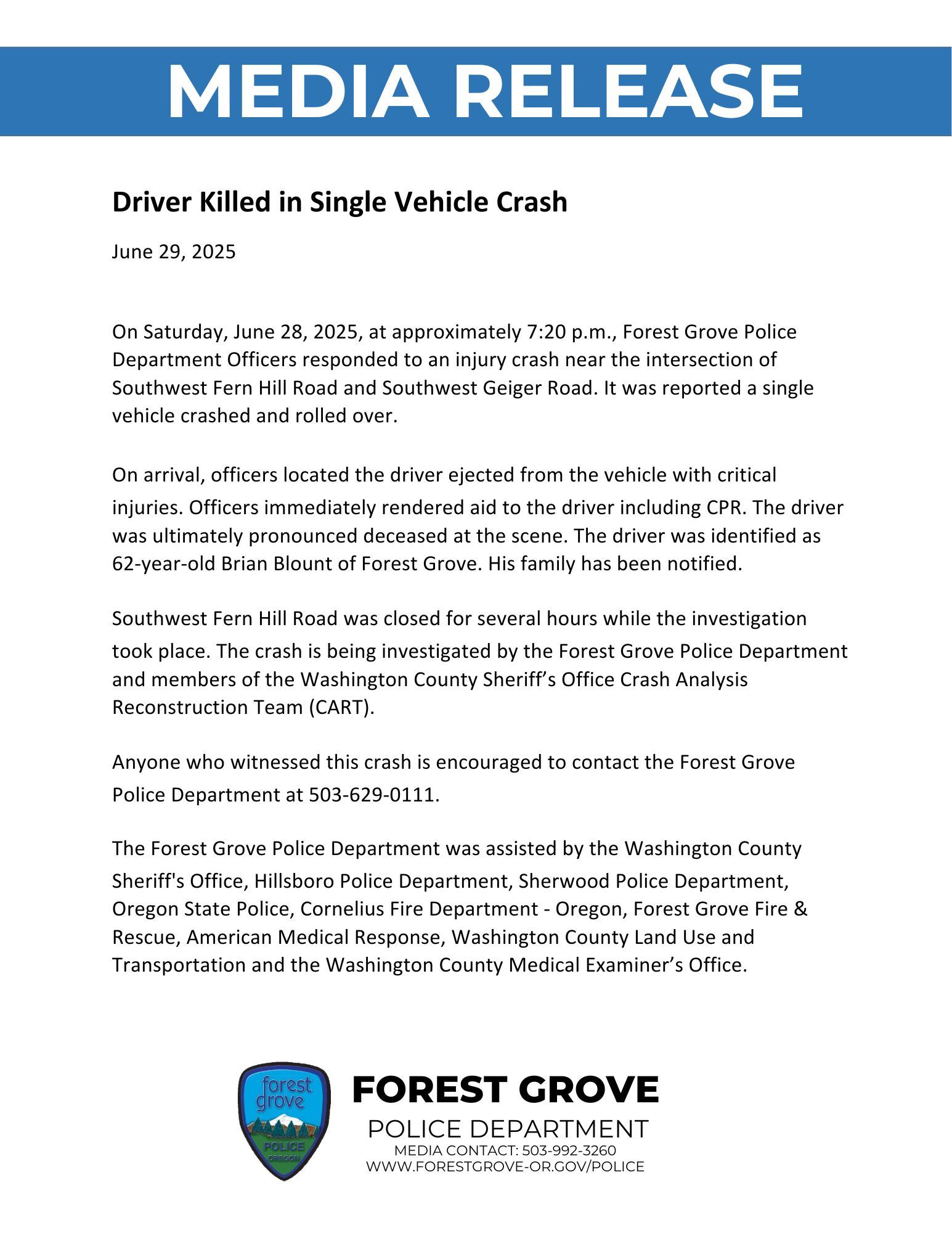 06.20.25 Driver Killed in Single Vehicle Crash.pdf