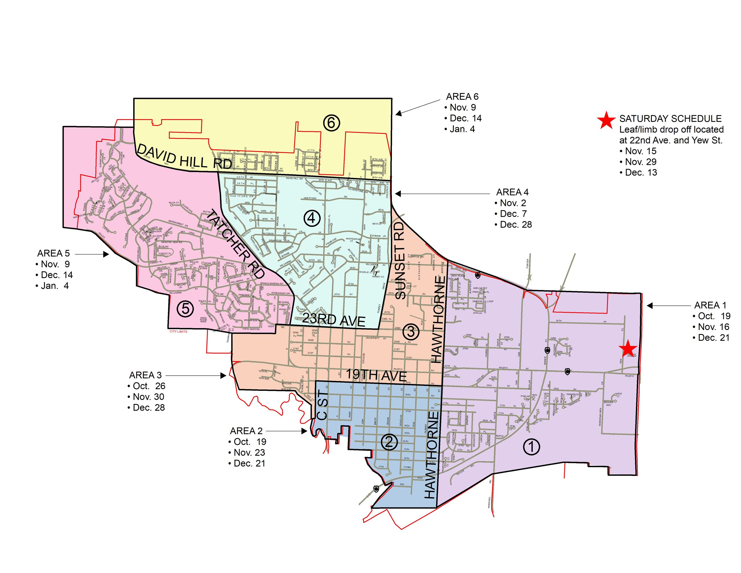 2025 - 2026 Street Leaf Pick-Up Areas