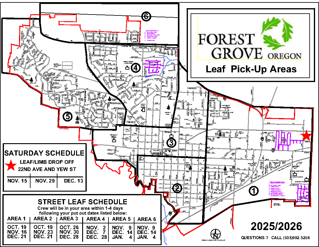 Leaf Pickup Areas 2025-2026
